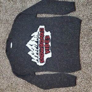 Zara Kids Collection The Knit Wear Sweater Size 13-14 Snowboard Vibes Crew Neck